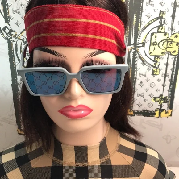 NEW AUTHENTIC Gucci Blue Square Sunglasses GG1540S 003